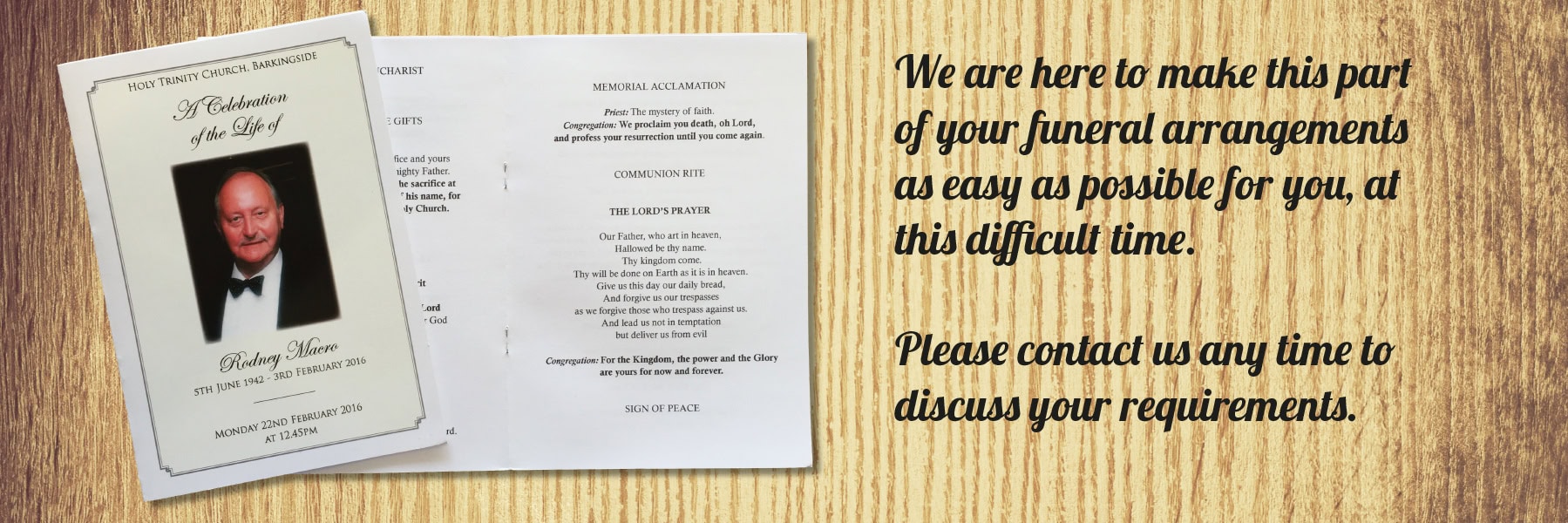 Order of Service and Tribute Booklet Printing for Funeral Services